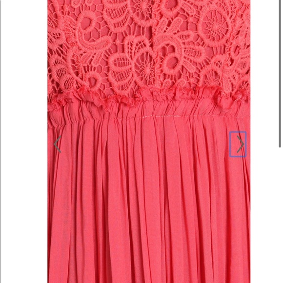 NWT WHEN IN ROME BACKLESS MAXI DRESS IN CORAL LACE - Picture 9 of 14